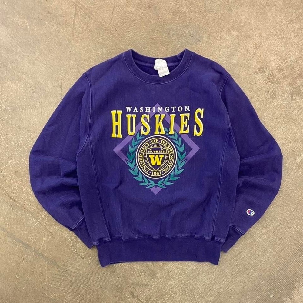 Vintage University of Washington Huskies Champion Reverse Weave 2000s Crewneck S